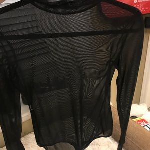Black mesh bodysuit